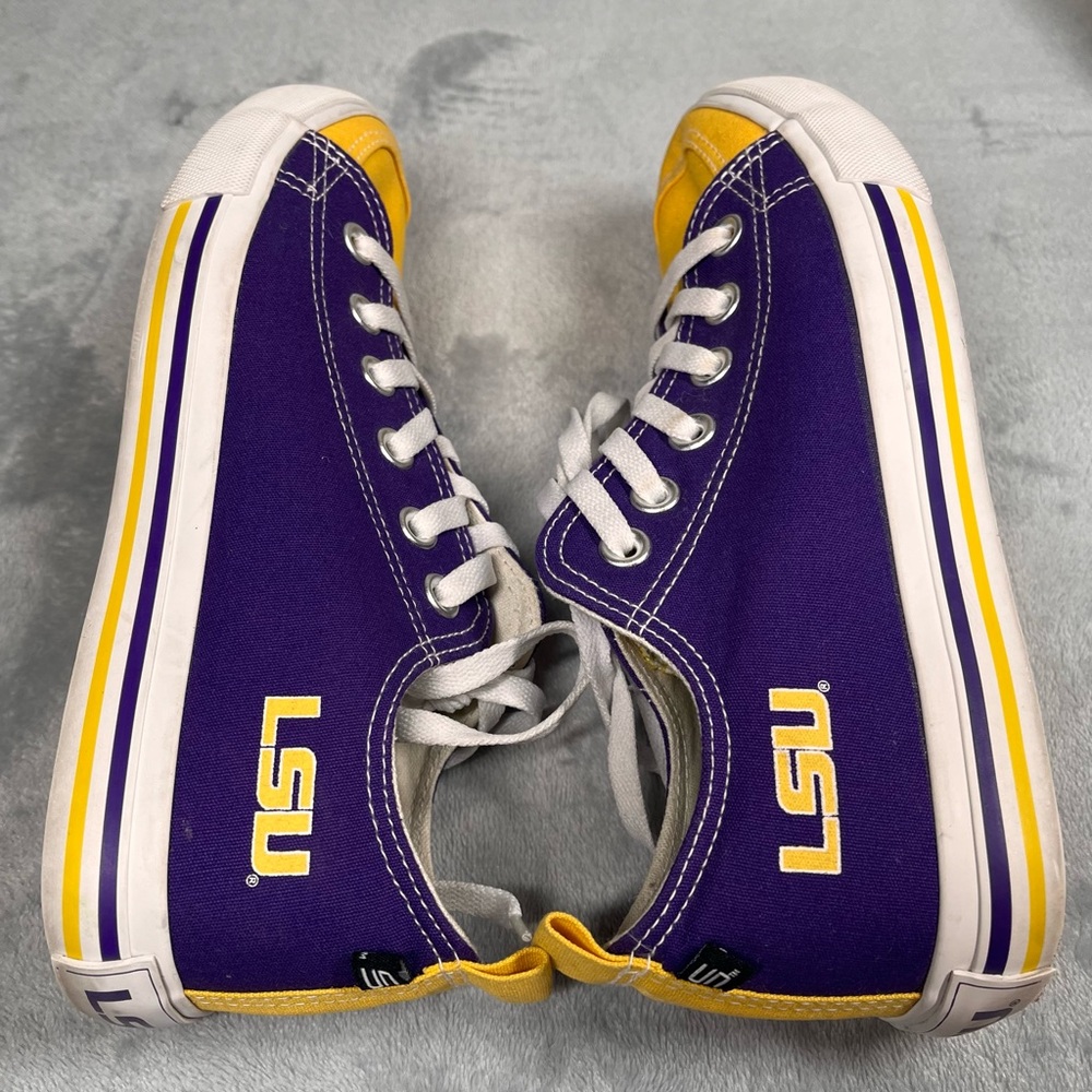 SKICKS LSU Tigers Women Size 8 Low Top Purple and Yellow Athletic Sneakers FAN